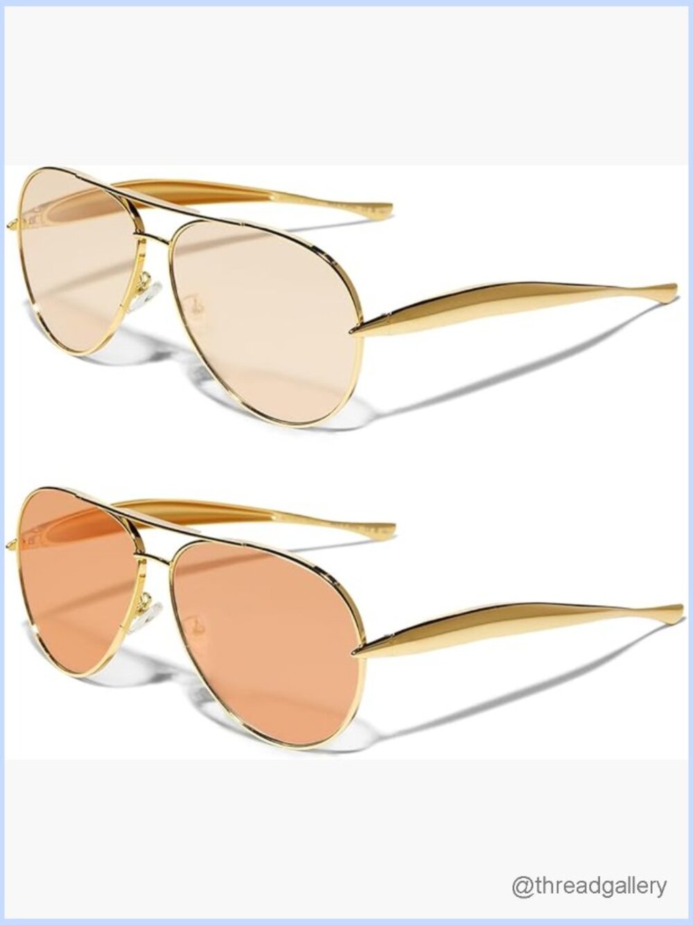 Retro Oversized Aviator Sunglasses UV Protection Metal Frame Unisex